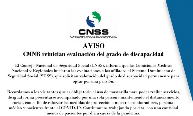 CNSS reanudó evaluación de grados por discapacidad siguiendo nuevos protocolos