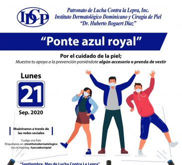 “Ponte azul royal” campaña de concientización sobre el cuidado de la piel organizado por el IDCP