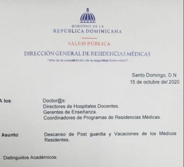 Director de Residencias Médicas recordó que descanso posguardia de médicos está contemplado en la ley