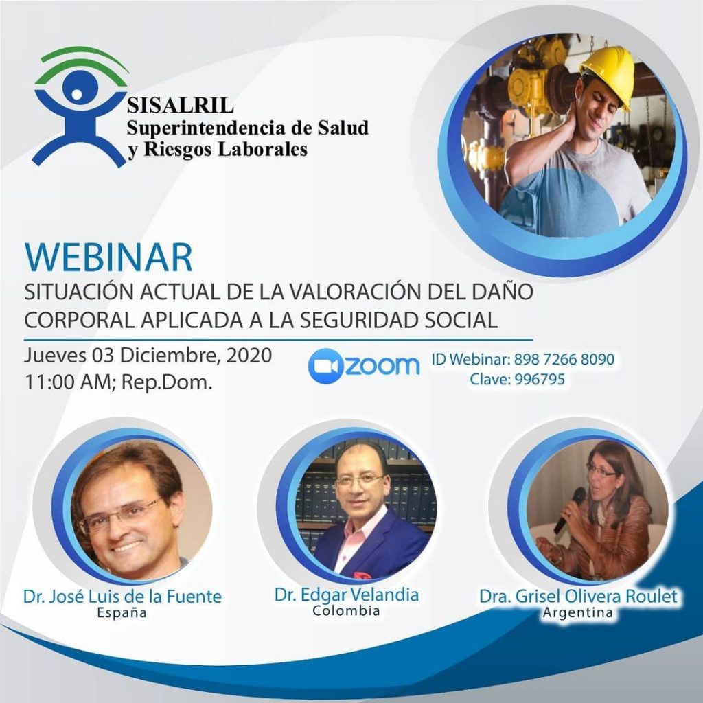 SISALRIL dictará webinar gratuito sobre valoración del daño corporal el próximo 03 de diciembre