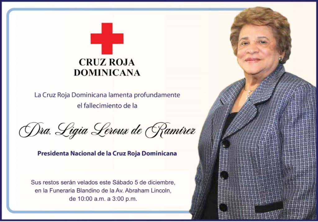 Fallece Presidenta de la Cruz Roja Dominicana