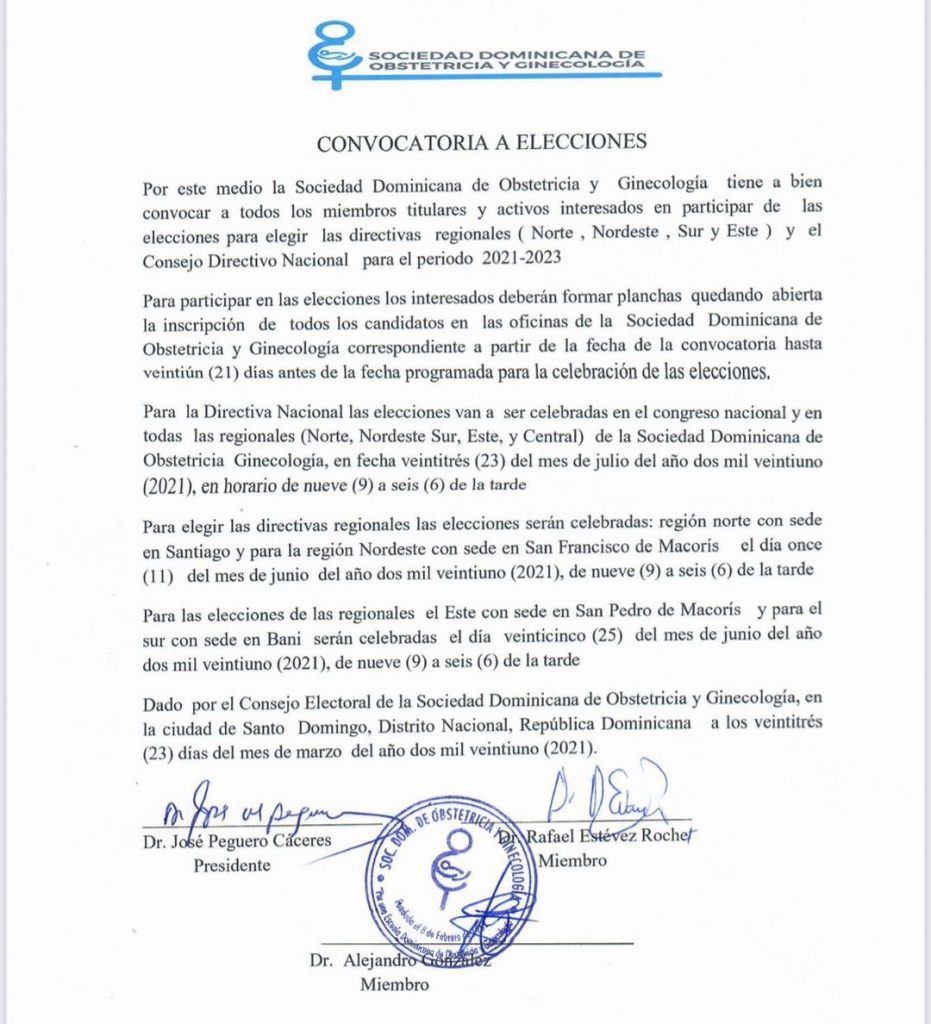 SDOG convocó a elecciones de directiva para el lapso 2021-2023