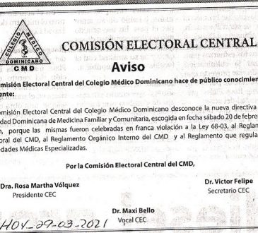 CMD fijó posición ante elecciones “inválidas” de SODOMEFYC
