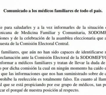 SODOMEFYC aclaró rumores en torno a las elecciones efectuadas por el gremio