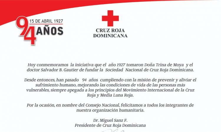 Cruz Roja Dominicana celebró 94 años en el país