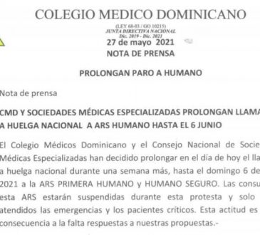 CMD paralizará hasta junio los servicios relacionados con las ARS de Humano