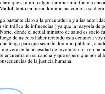 Brady de las Nueces declaró que su familia se encuentra amenazada por médicos dominicanos