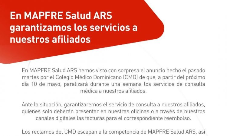 Mapfre Salud hizo frente a las amenazas de paralización de servicios médicos