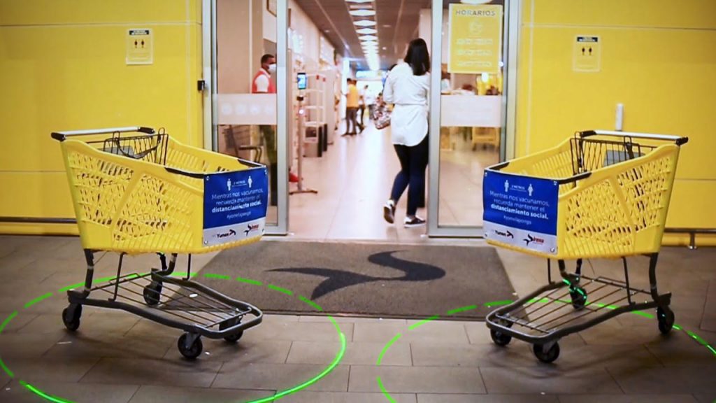 Grupo Yunen y las tiendas Sirena activaron carritos con detector de distanciamiento físico
