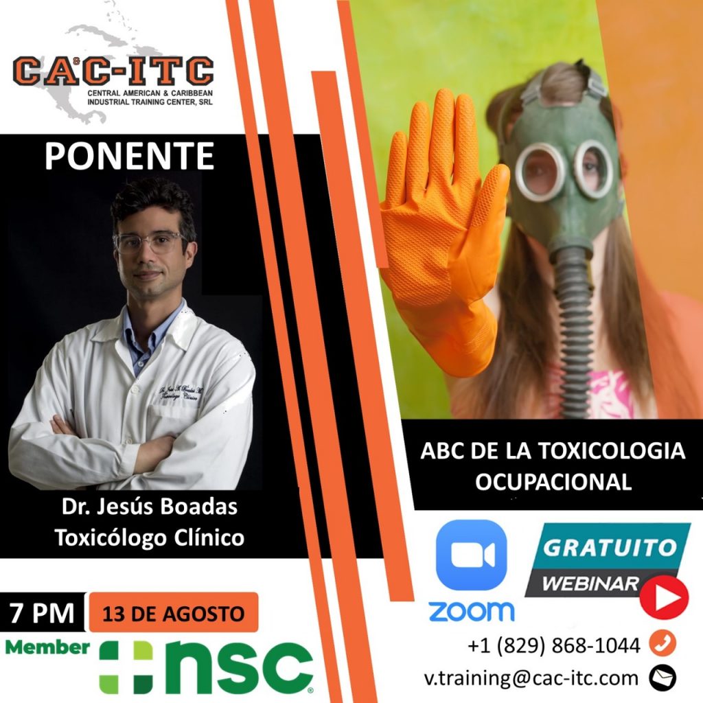 Jesús Boadas realizará webinar gratuito sobre el “ABC de la toxicología ocupacional” avalado por CAC-ITC