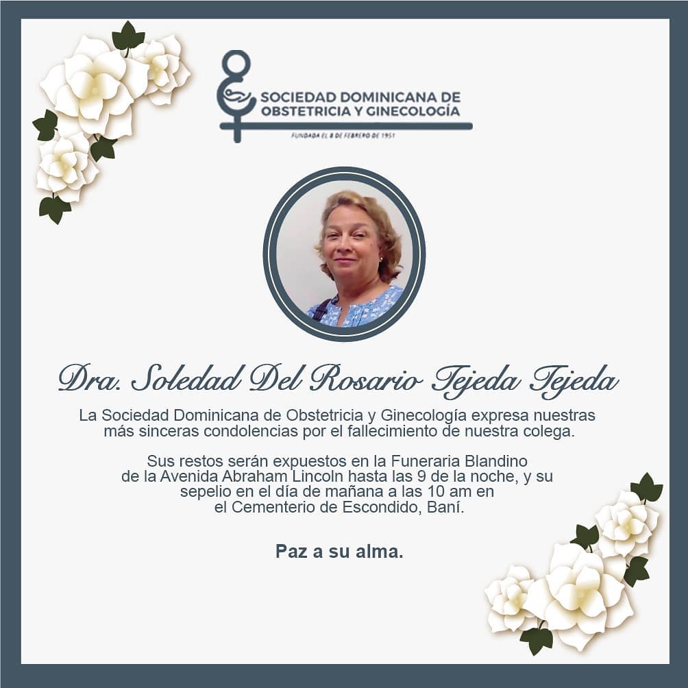 SDOG anunció el fallecimiento de Soledad Tejeda