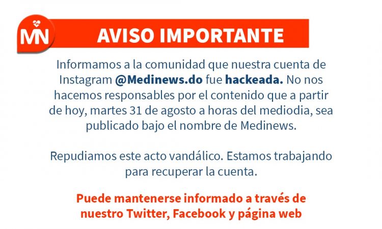 Medinews sufrió hackeo en su red social Instagram Medinews sufrió hackeo en su red social Instagram