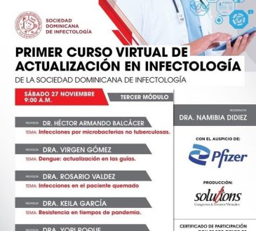 Sociedad Dominicana de Infectología desarrolló el tercer módulo de su I Curso virtual de actualización médica