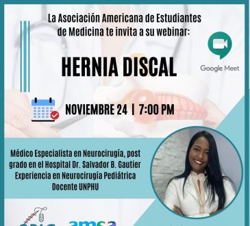 AMSA invita a participar en Webinar sobre hernias discales este miércoles