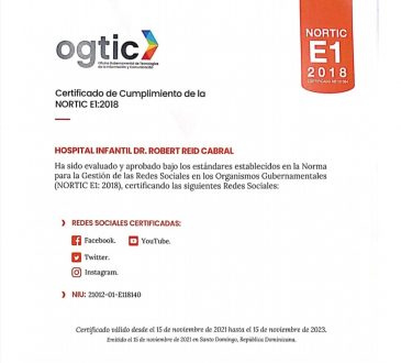Hospital Robert Reid Cabral recibe certificación Nortic E1:2018