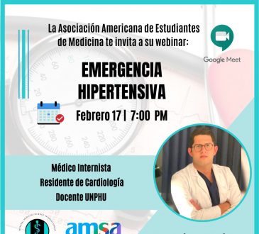 AMSA-UNPHU realizará webinar sobre emergencia hipertensiva