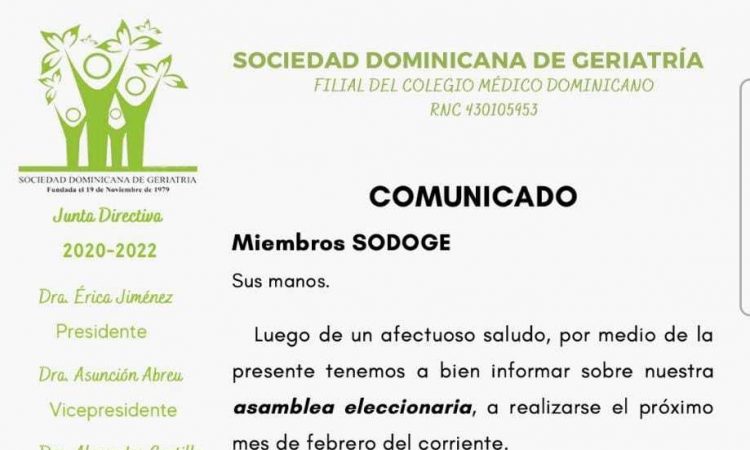 SODOGE convoca asamblea eleccionaria para el mes de febrero