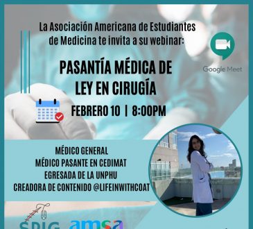 AMSA-UNPHU invita al webinar "Pasantía Médica de Ley en Cirugía"