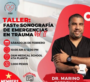 EMIG invita al "Taller de Sonografía de Emergencias en Trauma. Vol II"