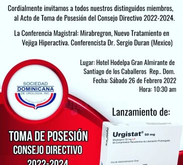 Sociedad de Urología invita a la juramentación de su nueva directiva