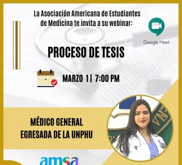 AMSA-UNPHU realizará webinar sobre proceso de tesis para estudiantes de medicina