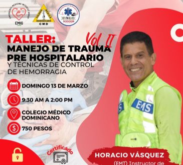 EMIG-UNPHU invita a taller sobre manejo de trauma pre-hospitalario