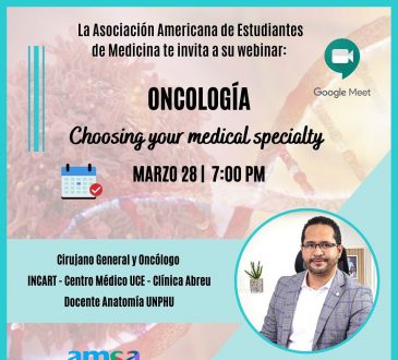 AMSA-UNPHU invita al webinar "Choosing your medical specialty - Oncología"