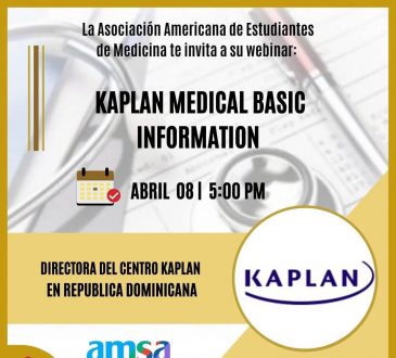 AMSA-UNPHU invita a la charla "Kaplan Medical Basic Information"