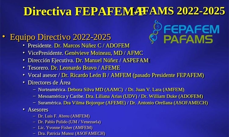 FEPAFEM nombró a su nueva directiva encabezada por el Dr. Marcos Núñez Cuervo