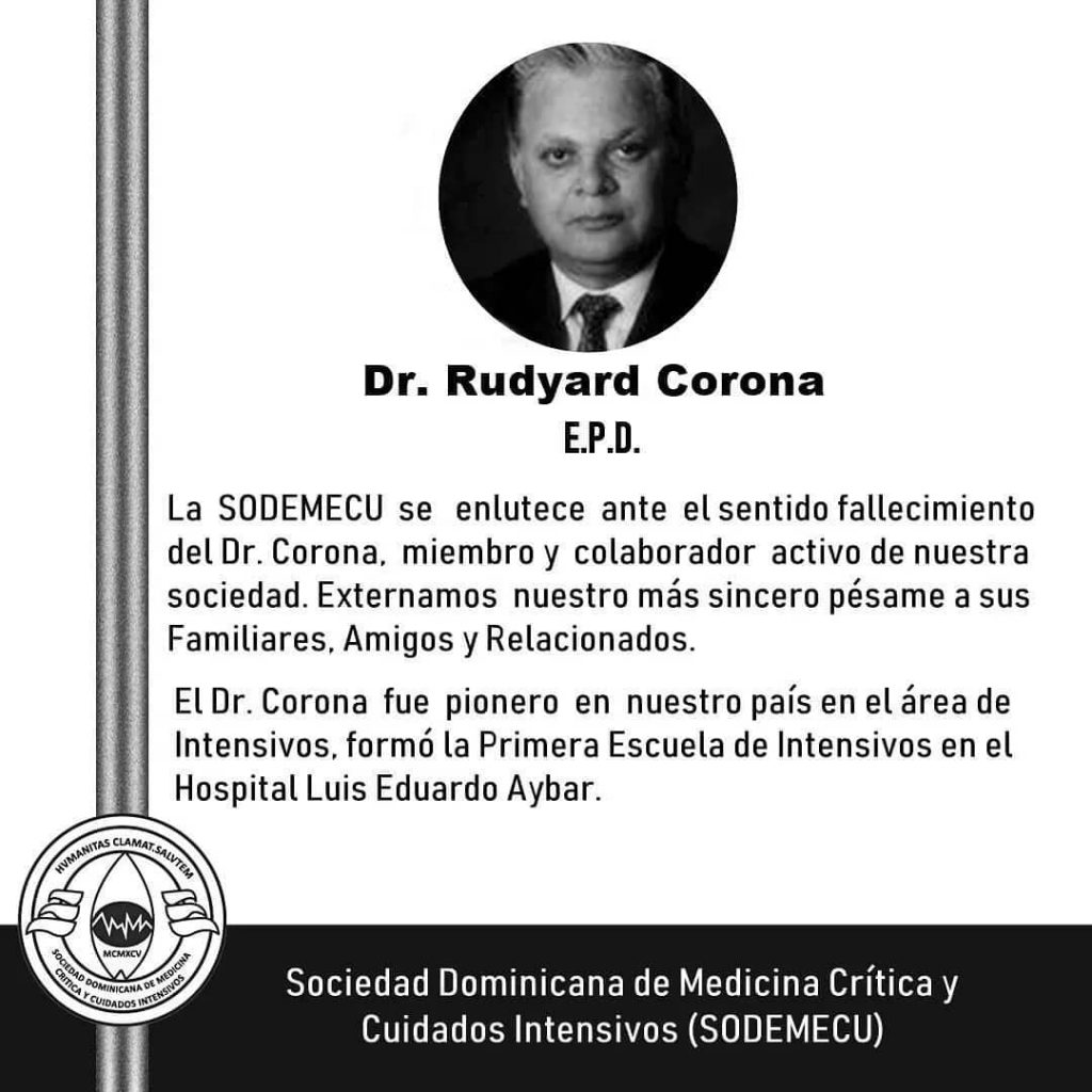 SODEMECU lamentó el fallecimiento de Rudyard Corona SODEMECU lamentó el fallecimiento de Rudyard Corona