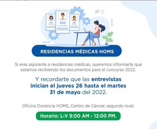 HOMS abre proceso de inscripción para residencias médicas
