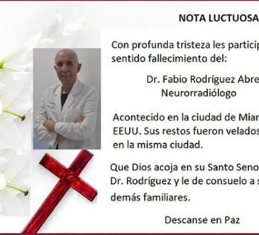 Neurólogos lamentan fallecimiento del Dr. Fabio Rodríguez Abreu