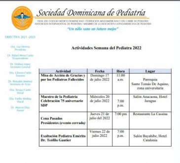 Pediatras celebrarán su semana 2022