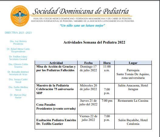 Pediatras celebrarán su semana 2022