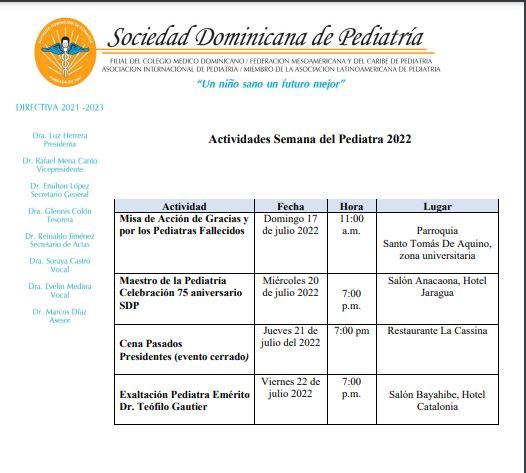 Pediatras celebrarán su semana 2022 Pediatras celebrarán su semana 2022
