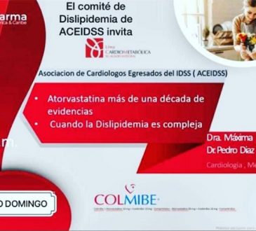 Cardiólogos Egresados del IDSS invitan a conferencia sobre la atorvastatina y la dislipidemia el 20 de julio
