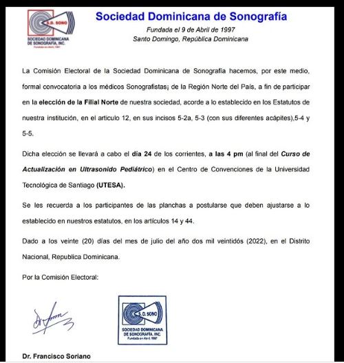 Sonografistas del norte convocan a elecciones