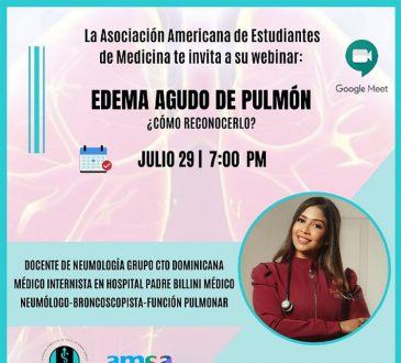 AMSA-UNPHU disertará sobre el edema agudo de pulmón este viernes
