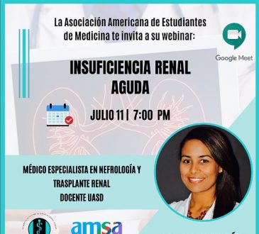 AMSA-UNPHU invita a webinar sobre insuficiencia renal aguda este lunes