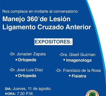 Ortopedas invitan a conversatorio sobre manejo de la lesión de ligamento cruzado