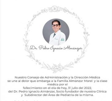Clínica Unión Médica lamentó fallecimiento del Dr. Pedro Almànzar
