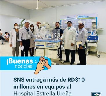 SNS entregó equipos al Hospital Presidente Ureña por RD$10,125,000