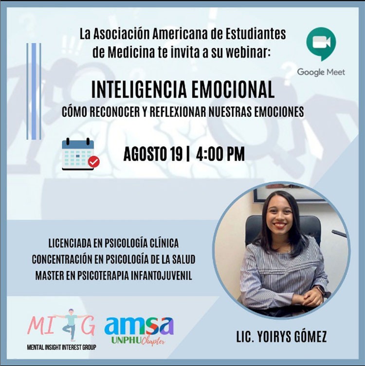 AMSA-UNPHU invita a webinar sobre inteligencia emocional este viernes