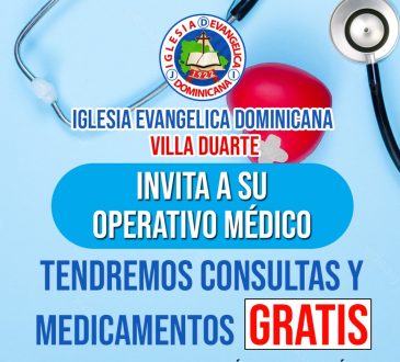 Iglesia evangélica Villa Duarte realizará operativo médico este sábado