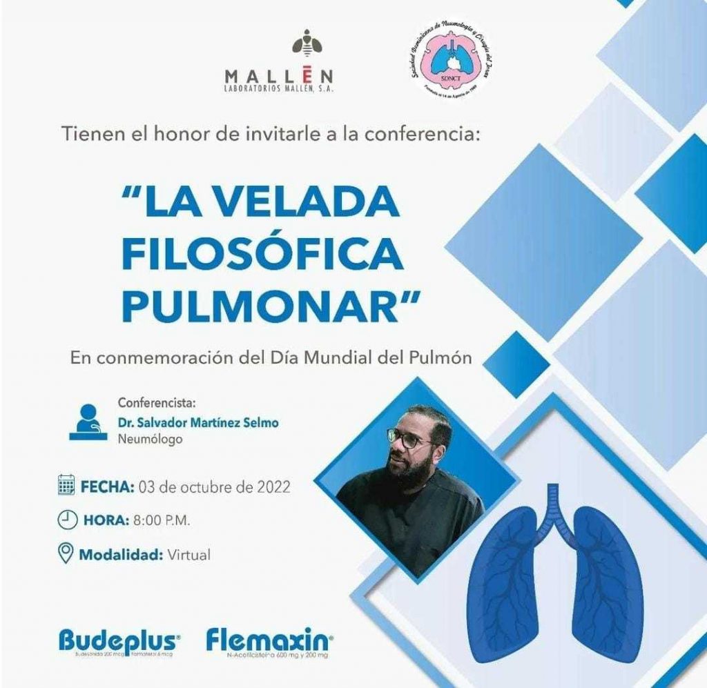 Neumólogos invitan a su conferencia 'La Velada Filosófica Pulmonar'