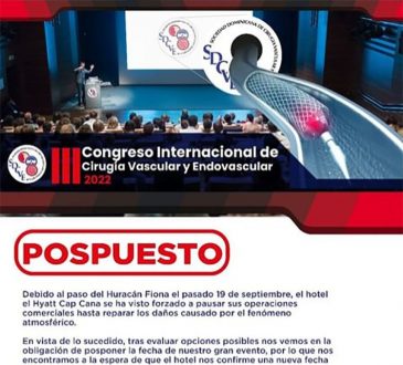 SDCVE confirma suspensión del su Congreso Internacional por efectos del huracán Fiona