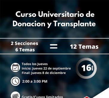 INTEC e INCORT invitan al II Curso Universitario de Donación y Trasplante