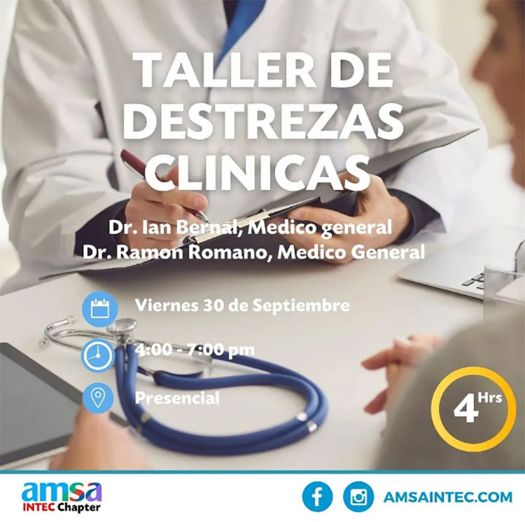 AMSA-INTEC presenta su taller de destrezas clínicas este fin de semana AMSA-INTEC presenta su taller de destrezas clínicas este fin de semana
