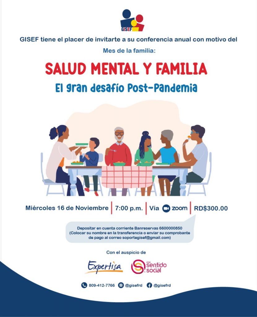 GISEF invita a su conferencia anual sobre salud mental y familia en noviembre