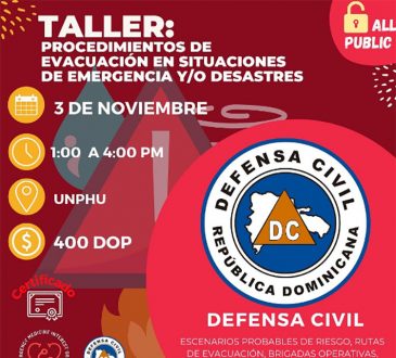 EMIG-UNPHU y Defensa Civil ofrecerán taller de evacuación en emergencias